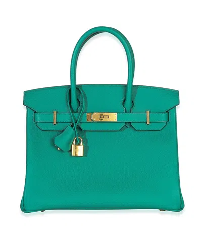 Pre-owned Pre-owned Hermes  Hermes Birkin 30 Leather Handbag In Green