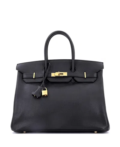 Pre-owned Pre-owned Hermes  Hermes Birkin 35 Handbag Black Epsom With Gold Hardware