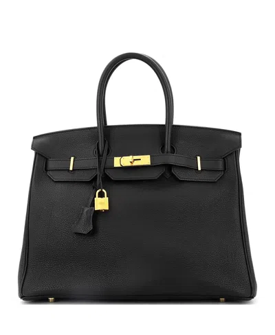 Pre-owned Pre-owned Hermes  Hermes Birkin 35 Handbag Black Togo With Gold Hardware