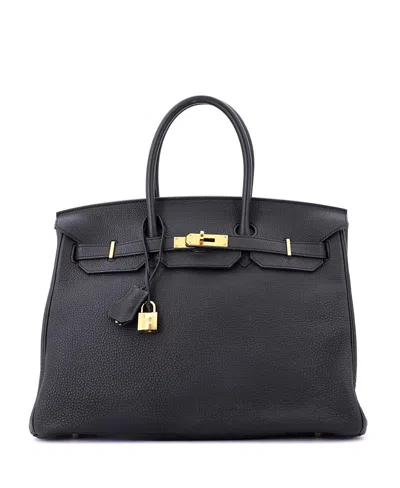 Pre-owned Pre-owned Hermes  Hermes Birkin 35 Handbag Black Togo With Gold Hardware