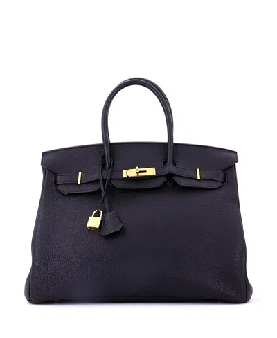 Pre-owned Pre-owned Hermes  Hermes Birkin 35 Handbag Black Togo With Gold Hardware