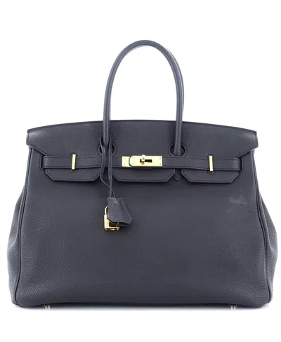 Pre-owned Pre-owned Hermes  Hermes Birkin 35 Handbag Black Togo With Gold Hardware In Noir