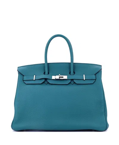 Pre-owned Pre-owned Hermes  Hermes Birkin 35 Handbag Blue Togo With Palladium Hardware