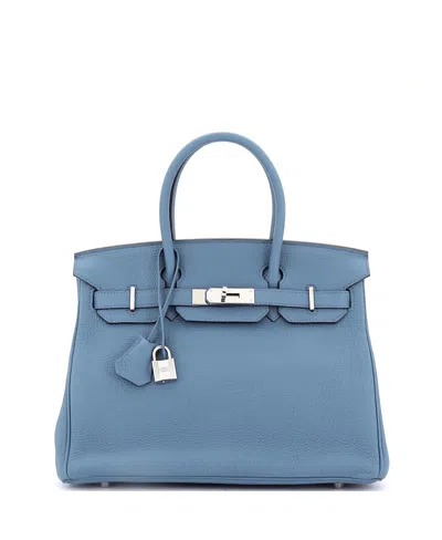 Pre-owned Pre-owned Hermes  Hermes Birkin 35 Handbag Blue Togo With Palladium Hardware