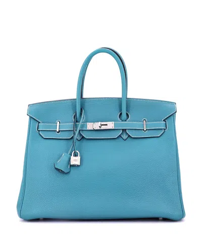 Pre-owned Pre-owned Hermes  Hermes Birkin 35 Handbag Blue Togo With Palladium Hardware