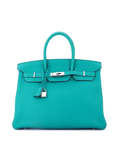 Pre-owned Pre-owned Hermes  Hermes Birkin 35 Handbag Blue Togo With Palladium Hardware