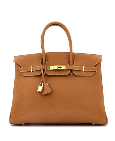 Pre-owned Pre-owned Hermes  Hermes Birkin 35 Handbag Brown Togo With Gold Hardware