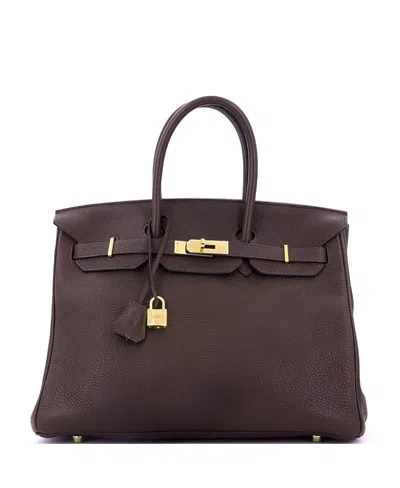 Pre-owned Pre-owned Hermes  Hermes Birkin 35 Handbag Brown Togo With Gold Hardware