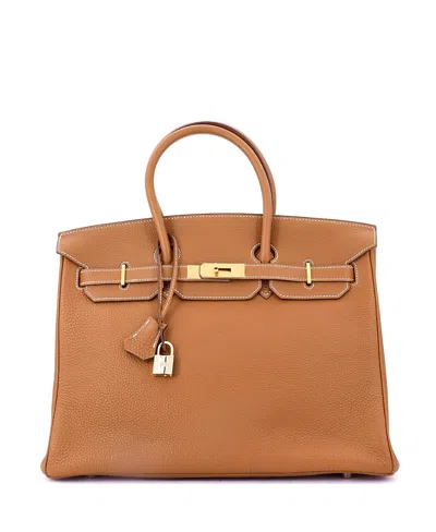 Pre-owned Pre-owned Hermes  Hermes Birkin 35 Handbag Brown Togo With Gold Hardware