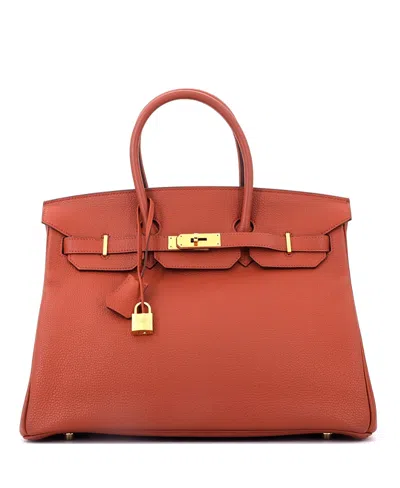 Pre-owned Pre-owned Hermes  Hermes Birkin 35 Handbag Brown Togo With Gold Hardware