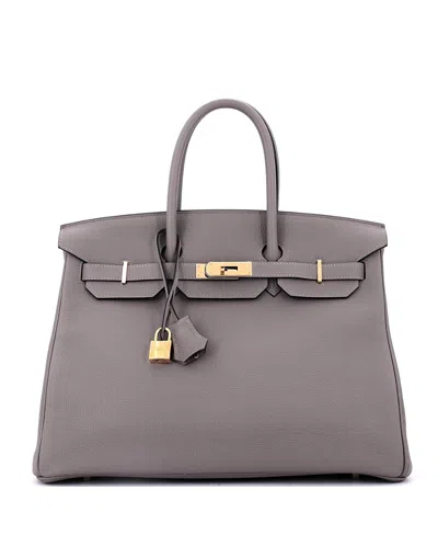 Pre-owned Pre-owned Hermes  Hermes Birkin 35 Handbag Grey Togo With Gold Hardware In Gray