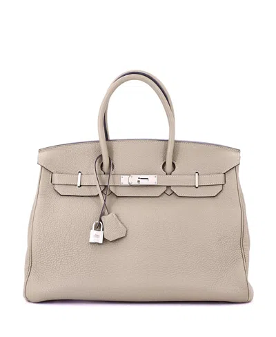 Pre-owned Pre-owned Hermes  Hermes Birkin 35 Handbag Grey Togo With Palladium Hardware