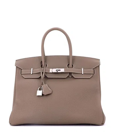 Pre-owned Pre-owned Hermes  Hermes Birkin 35 Handbag Grey Togo With Palladium Hardware In Brown