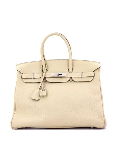 Pre-owned Pre-owned Hermes  Hermes Birkin 35 Handbag Light Clemence With Palladium Hardware