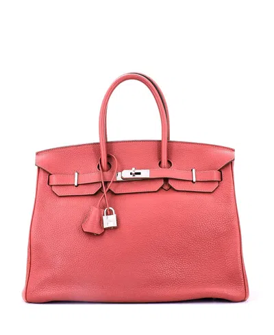 Pre-owned Pre-owned Hermes  Hermes Birkin 35 Handbag Pink Togo With Palladium Hardware In Purple