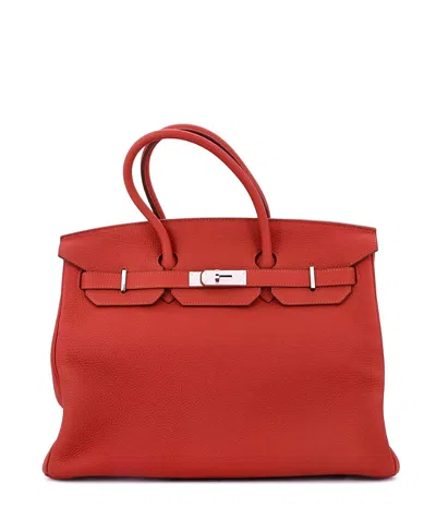 Pre-owned Pre-owned Hermes  Hermes Birkin 35 Handbag Red Epsom With Gold Hardware