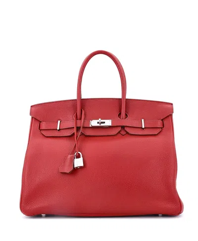 Pre-owned Pre-owned Hermes  Hermes Birkin 35 Handbag Red Togo With Palladium Hardware