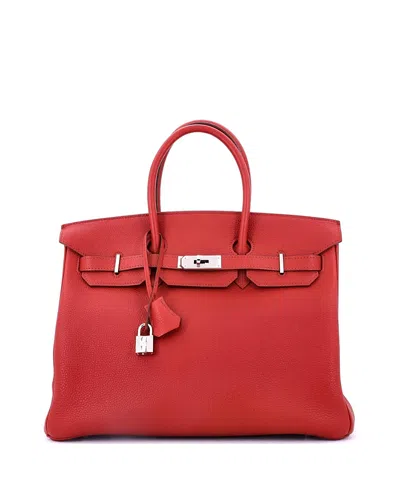 Pre-owned Pre-owned Hermes  Hermes Birkin 35 Handbag Red Togo With Palladium Hardware