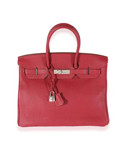 Pre-owned Pre-owned Hermes  Hermes Birkin 35 Leather Handbag In Red
