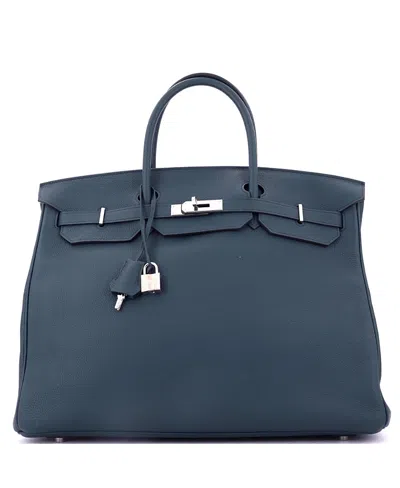 Pre-owned Pre-owned Hermes  Hermes Birkin 40 Handbag Blue Togo With Palladium Hardware