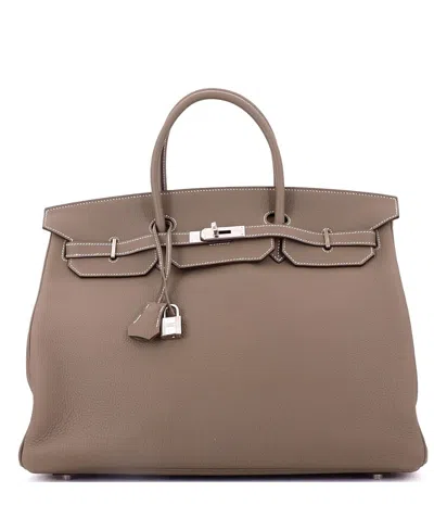 Pre-owned Pre-owned Hermes  Hermes Birkin 40 Handbag Grey Togo With Palladium Hardware In Brown