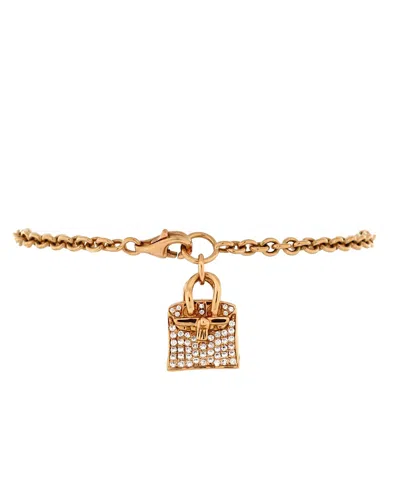 Pre-owned Pre-owned Hermes  Hermes Birkin Amulette Pendant Bracelet 18k Rose Gold And Diamonds