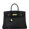 Pre-owned Hermes  Hermes Birkin Handbag Black Ardennes With Gold Hardware 35 In Black
