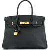 Pre-owned Hermes  Hermes Birkin Handbag Black Epsom With Gold Hardware 30 In Black