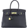 Pre-owned Hermes  Hermes Birkin Handbag Black Epsom With Gold Hardware 30 In Black