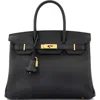 Pre-owned Hermes  Hermes Birkin Handbag Black Epsom With Gold Hardware 30 In Black