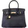 Pre-owned Hermes  Hermes Birkin Handbag Black Epsom With Gold Hardware 30 In Black