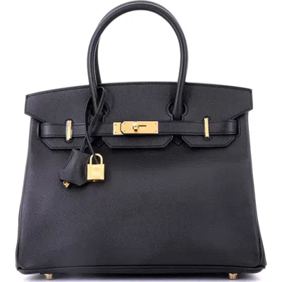 Pre-owned Hermes  Hermes Birkin Handbag Black Epsom With Gold Hardware 30