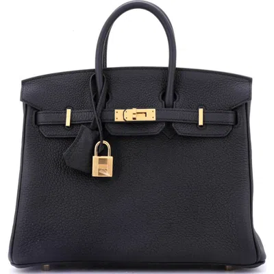 Pre-owned Hermes  Hermes Birkin Handbag Black Togo With Gold Hardware 25
