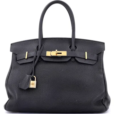 Pre-owned Hermes  Hermes Birkin Handbag Black Togo With Gold Hardware 30