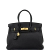 Pre-owned Hermes  Hermes Birkin Handbag Black Togo With Gold Hardware 30 In Black