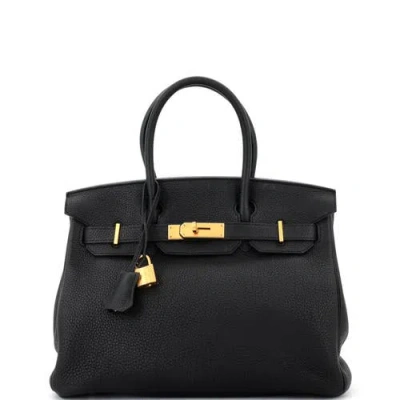 Pre-owned Hermes  Hermes Birkin Handbag Black Togo With Gold Hardware 30