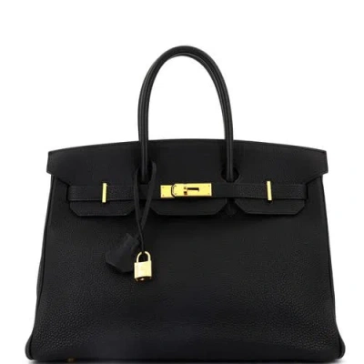 Pre-owned Hermes  Hermes Birkin Handbag Black Togo With Gold Hardware 35