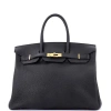 Pre-owned Hermes  Hermes Birkin Handbag Black Togo With Gold Hardware 35 In Black