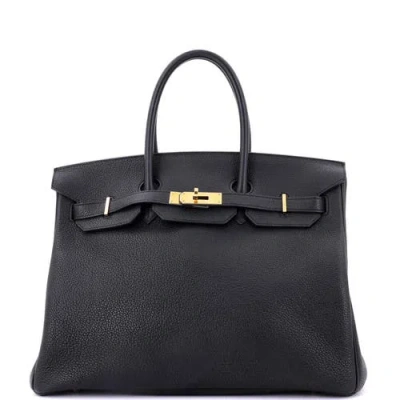 Pre-owned Hermes  Hermes Birkin Handbag Black Togo With Gold Hardware 35