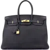 Pre-owned Hermes  Hermes Birkin Handbag Black Togo With Gold Hardware 35 In Black