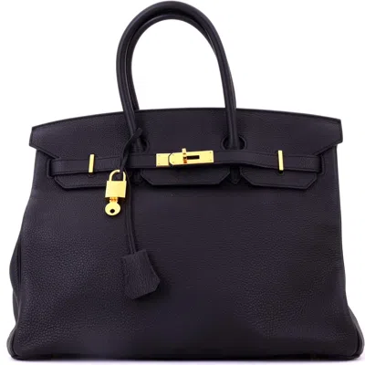 Pre-owned Hermes  Hermes Birkin Handbag Black Togo With Gold Hardware 35