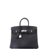Pre-owned Hermes  Hermes Birkin Handbag Black Togo With Palladium Hardware 25 In Black