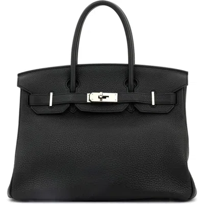 Pre-owned Hermes  Hermes Birkin Handbag Black Togo With Palladium Hardware 30