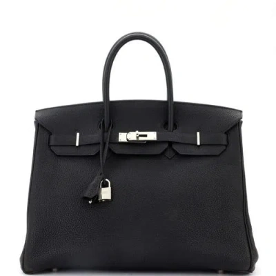 Pre-owned Hermes  Hermes Birkin Handbag Black Togo With Palladium Hardware 30