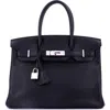 Pre-owned Hermes  Hermes Birkin Handbag Black Togo With Palladium Hardware 30 In Black