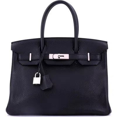 Pre-owned Hermes  Hermes Birkin Handbag Black Togo With Palladium Hardware 30