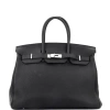 Pre-owned Hermes  Hermes Birkin Handbag Black Togo With Palladium Hardware 35 In Black