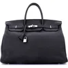 Pre-owned Hermes  Hermes Birkin Handbag Black Togo With Palladium Hardware 40 In Black