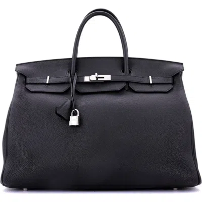 Pre-owned Hermes  Hermes Birkin Handbag Black Togo With Palladium Hardware 40