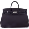 Pre-owned Hermes  Hermes Birkin Handbag Black Togo With Palladium Hardware 40 In Black